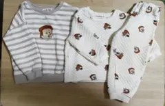 パンどろぼう　長袖　トップス　キルト　裏起毛　トレーナー　パジャマ 100cm