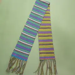 カラフルニットマフラー フリンジ付き