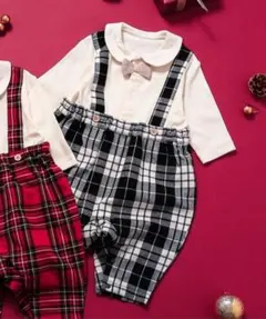 アプレレクール♥︎ チェックサスペンダー付きカバーオール