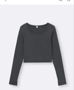 GU ウォッシュドリブリブクロップドTシャツ M