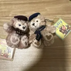 ダッフィー＆シェリーメイ セーラー風デザイン ぬいぐるみキーホルダー