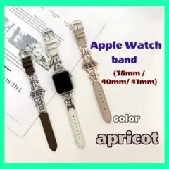 本革 Apple Watch バンド シンプル メタルチェーン おしゃれ