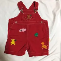 ミキハウス　レトロミキハウス　オールドミキハウス　オーバーオール　90　赤