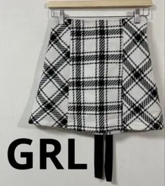 グレイル　GRL バックリボンツイードチェックミニスカート　Mサイズ　美品
