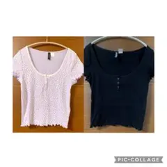 H&M☆針抜きフライスカットソー 2点セット