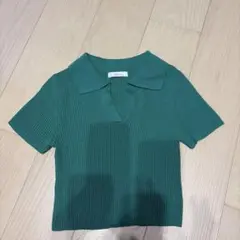 超美品！2pink 緑　グリーン　半袖ニットのサムネイル