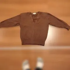 Christian Ada ブラウン Vネックニット