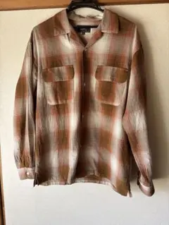 BEAMS HEAT オンブレ チェックシャツ 開襟