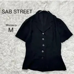【SAB STREET】半袖 シャツジャケット M 黒 カジュアル シルエット