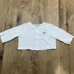 familiar ホワイト 薄手　カーディガン　70