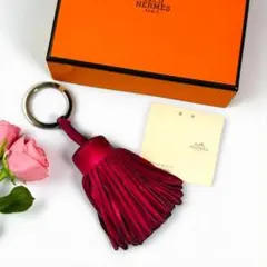 良品☆エルメス カルメン キーリング タッセル フリンジ レザー キーホルダー