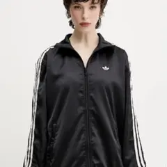 新品　adidas サテンファイヤーバード フリルトラックトップ黒Lアディダス