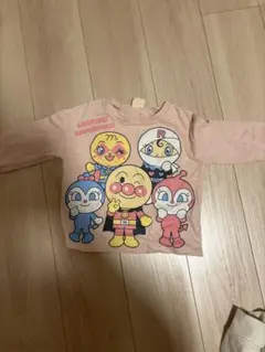 アンパンマン 長袖Tシャツ 淡いピンク