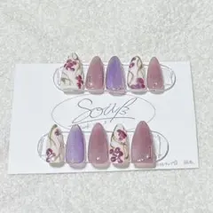 Souß ハンドメイドネイルチップ ぶどうモチーフ