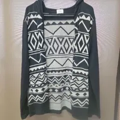 RODEO CROWNS 幾何学模様フードカーディガン