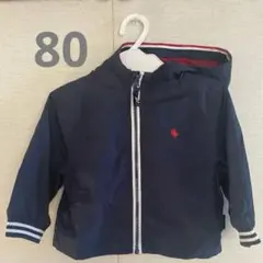 ネイビー フード付き アウター 80