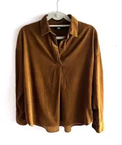ユニクロ　レディースコーデュロイシャツ　ブラウン　Sサイズ