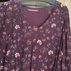 コントワーデコトニエ　花柄ワンピース　膝丈七分袖のサムネイル