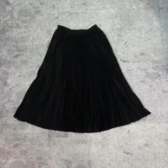 vintage 黒 プリーツ スカート 総柄 ミモレ丈 フェミニン 平成レトロのサムネイル