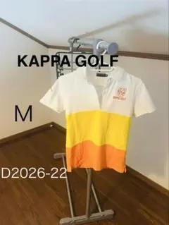 KAPPA GOLF ポロシャツ M ホワイト/イエロー/オレンジのサムネイル