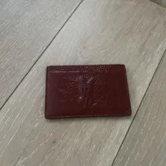 美品YSL バーガンディ レザー カードケース　サンローラン　名刺入れ　正規品