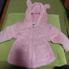 未使用品　ピンク フード付き アウター 90cm