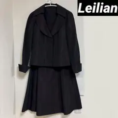 訳ありLeilian レリアン3点セット玉虫色光沢ありシルク混セレモニースーツ