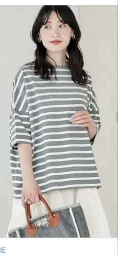 FREAK'S STORE ボートネック バスクボーダー 半袖Tシャツのサムネイル