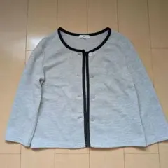 美品　NNBグレー ノーカラージャケット 無地