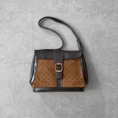 90s vintage レザーショルダーバッグ アンティーク 森ガール レトロ