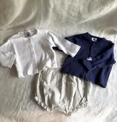 プチバトー ベビー服 3点セット カーディガン60cm ブルマ67cm