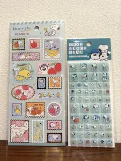 スヌーピー タイルシール ドロップブロックシール 切手風 キッテスタイルシール