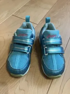 ASICS ベルクロ式キッズシューズ 青　16cm