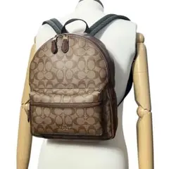 美品 ✨COACH バックパック リュック PVCレザー ブラウン シグネチャー