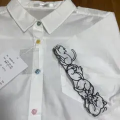 【新品未使用】TYTYCLAPPY ねこ　刺繍　シャツ　Lサイズ　動物　しまむら