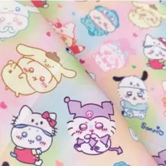 《50×70》ちいかわ サンリオ　コラボ　はぎれ 布 生地