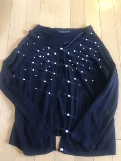 【最終価格】zara パールボタン　ニット　ブラック　Sサイズ
