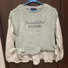 リボン付きミントグリーントレーナー