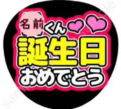 誕生日おめでとう　赤　うちわ文字のサムネイル