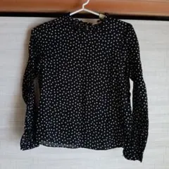 水玉模様 長袖シャツ