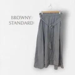 【ブラウニースタンダード】ロングスカート フレア グレンチェック ウエストベルトのサムネイル