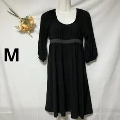 レイビームス　ワンピース　ひざ丈　黒　Mサイズ相当