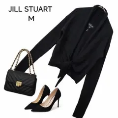 JILL STUART ニットカーディガン カシミヤ混 黒 M 結びデザイン