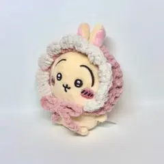 ちいかわ おすわりぬいぐるみ用 ぬい服 ふわふわラメボンネット ピンク うさぎ