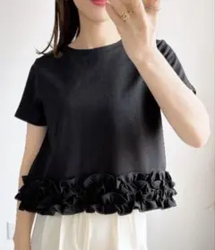 裾フリルＴシャツ（接触冷感・UVカット）のサムネイル