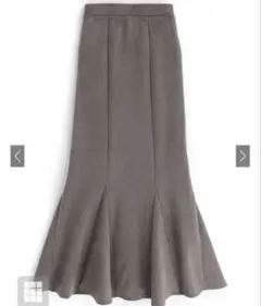 GRL フレアロングスカート グレー スエード風