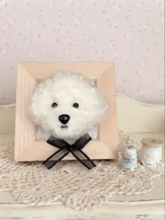 羊毛フェルト トイプードル ハンドメイド 額縁入り　ぬいぐるみのサムネイル