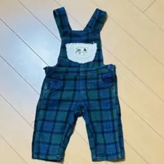 くまのプーさんチェック柄オーバーオール 80cm