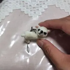 しっぽを追いかける子犬のストラップのサムネイル
