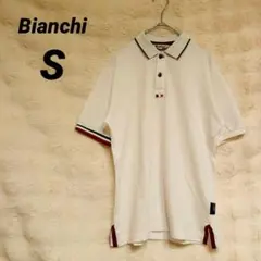 Bianchi◆ポロシャツ 4 S白 半袖 ラインデザイン 綿混のサムネイル